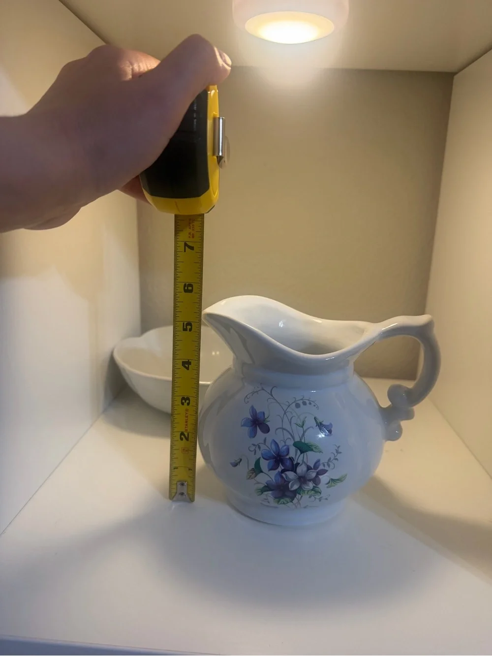Vintage McCoy Floral Pitcher | Purple Blooms Cottagecore Decor
